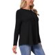 thumbnail image 4 of INSPIRE CHIC Camiseta de Manga Larga con Cuello Redondo para Mujer, Cómoda y Elegante, Uso Diario Casual, Talla S, Color Negro, 4 of 6
