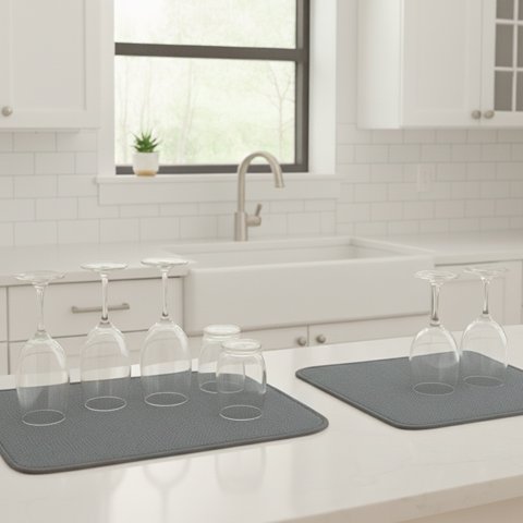 Set De 2 Tapetes De Secado Nautica Home Alta Absorción Gris