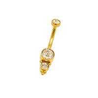 Elbauldejuma - Piercing Ombligo Navel 10 Mm 14G Titanio Astm F136 G23 Espiga Dorada