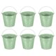 thumbnail image 1 of Uxcell Pequeños Cubos de Metal con Asas, Mini Cubo Galvanizado Cubos de Pascua Coloridos para Decoración de Fiestas de Manualidades Verde Claro 5.9"x5.1", 1 of 6