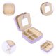 thumbnail image 4 of REGALWOVEN Mini Caja de Viaje para Joyas con Espejo para Mujeres, Organizador de Joyas Portátil Estuche de Almacenamiento y Exhibición para Aretes Anillos Púrpura, 4 of 7