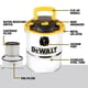 thumbnail image 3 of Aspiradora para cenizas DEWALT DXV04A, depósito metálico de 15 L, motor de 4 HP, 3 of 7
