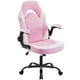 thumbnail image 4 of Silla de escritorio gamer Sweetcrispy rosa y blanca de cuero PU, 4 of 4