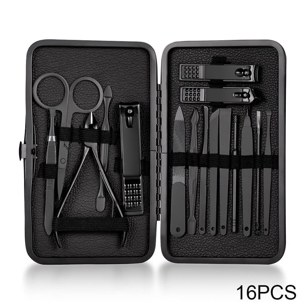 Classic Black Manicure Set Hand Feet Facial Stainless Steel Accessories, 5 Choices