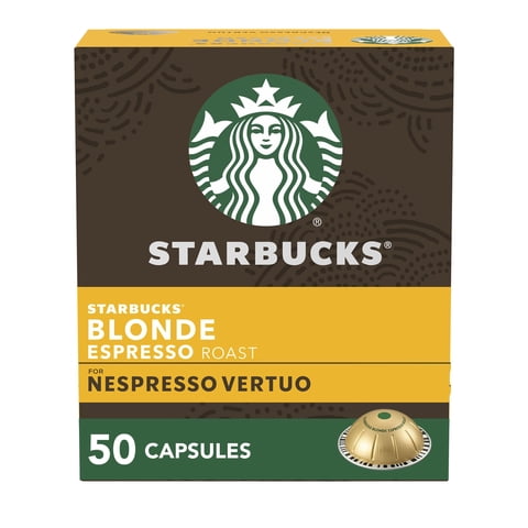 Cápsulas De Espresso Starbucks Blonde Roast Nespresso Vertuo 50 Unidades