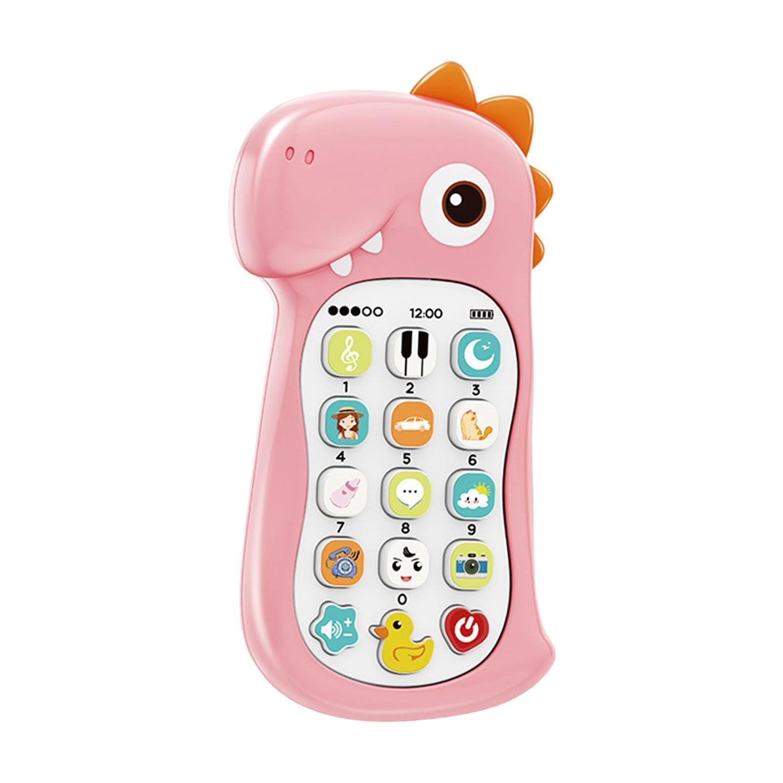 Magideal - Juguete De Teléfono De Música Portátil, Juguete Educativo De Aprendizaje Temprano, Juguete De Teléfono Móvil Con Luces Y Música Para Pequeños, N , Rosado