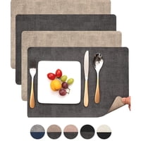 Aura Zeus - Set 4 Individuales Ecocuero Impermeables Antimanchas Reversibles