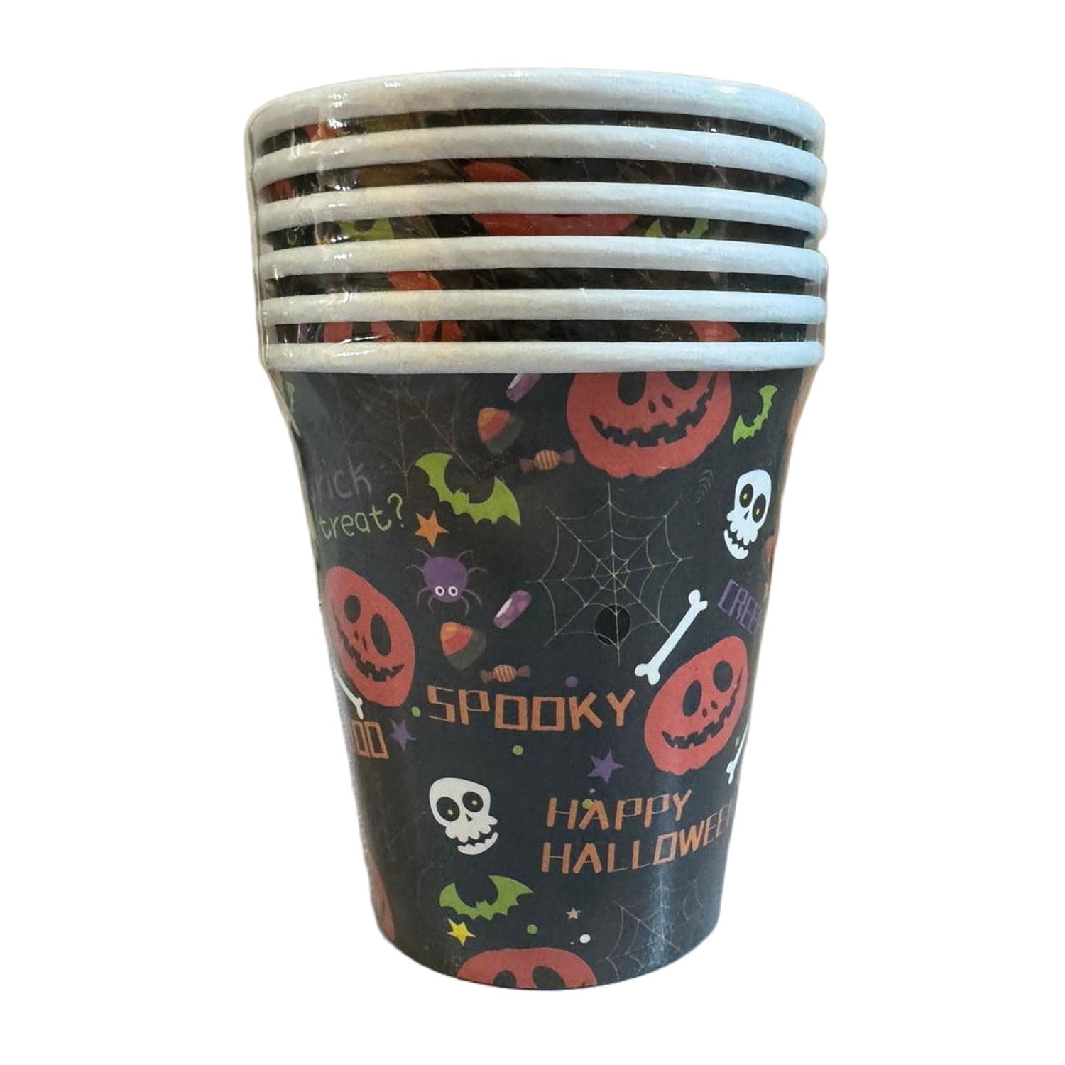Set 6 Vasos Papel 266 Ml Halloween Big Party
