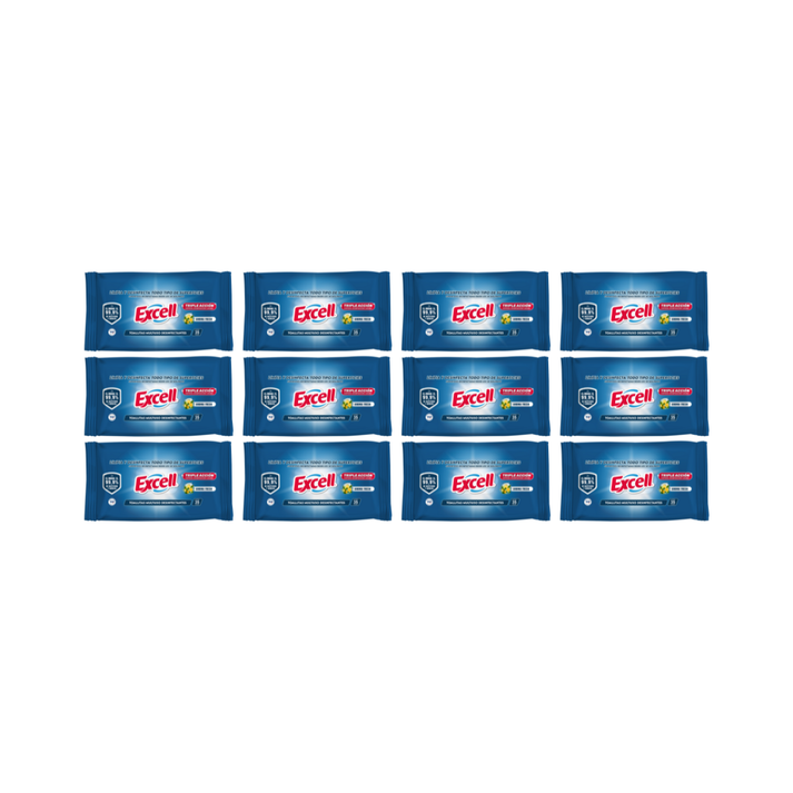 Pack 12 Toallitas Desinfectantes Excell 420 Unidades En Total