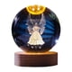 thumbnail image 3 of Luz de Noche Transparente de Bola con Una Lámpara de Madera, Lámpara Nocturna, Novedoso Adorno de Mesa de Bola de Vidrio para La Oficina de La Sala de Ángel, 3 of 5