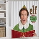 thumbnail image 5 of Elf Buddy canta-theme 4-Piece Shower Curtain Set with Rugs, Waterproof Bathroom Decor Set Includes Bath Mat, U-Shaped Rug, Toilet Lid Cover and Curtain with Hooks, 5 of 6