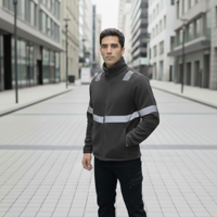 T-World - Micropolar Reflectante Hombre Térmico Alta Visibilidad Trabajo Gris Oscuro