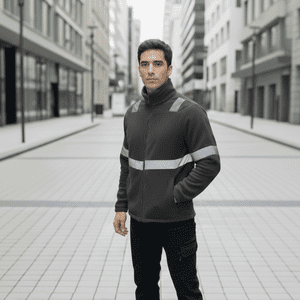 T-World - Micropolar Reflectante Hombre Térmico Alta Visibilidad Trabajo Gris Oscuro