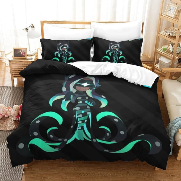 v139 Bed Sheets Splatoon Game Bedding Set,Duvet Cover Comforter Bed Set Quilt Cover Pillowcase,King Queen Twin Size Boys Girls Adults 3-Piece Bedding Set (1 Duvet Cover + 2 Pillow Shams) Bed Sheets ju