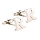thumbnail image 2 of mancuernas iniciales de bronce para hombre carta camisa de negocios gemelos enlace regalo de boda r, 2 of 5