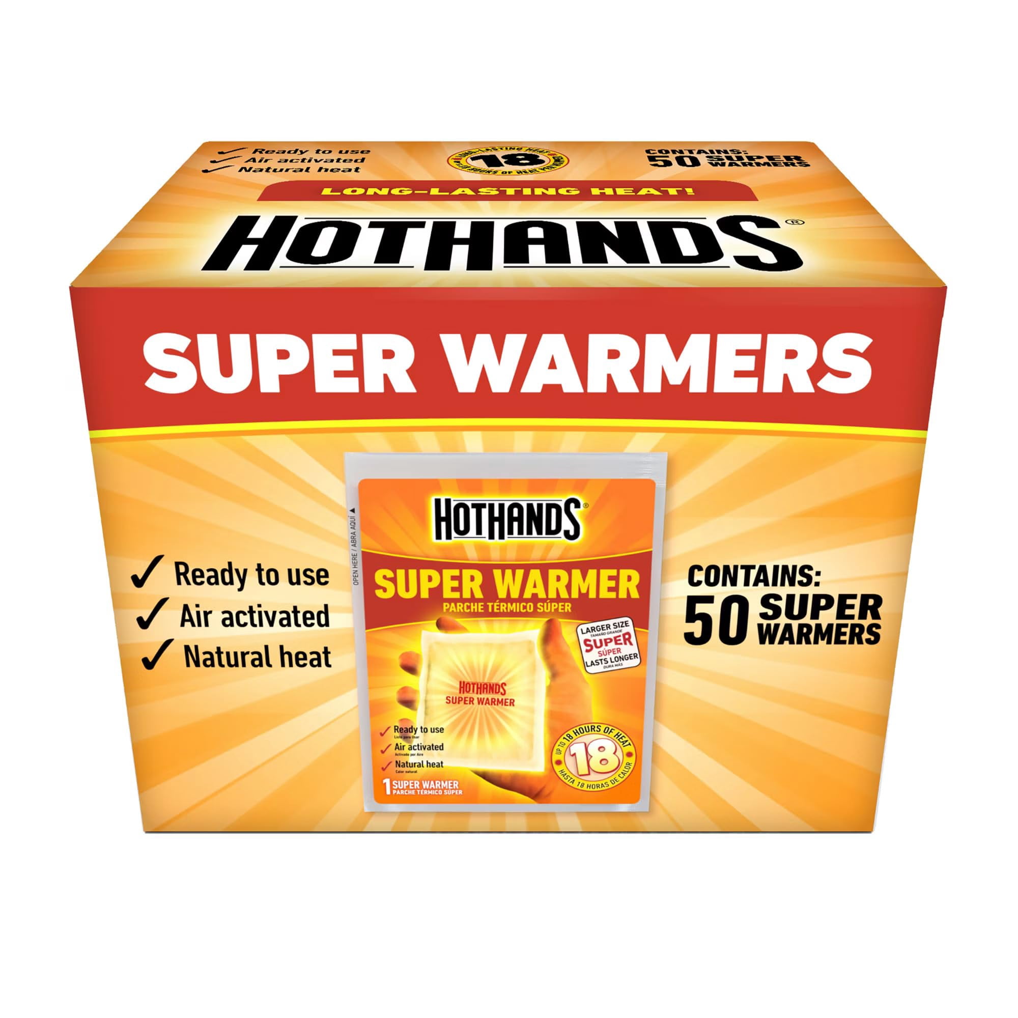 Super Calentadores Hothands Para Manos Y Cuerpo - Paquete De 50