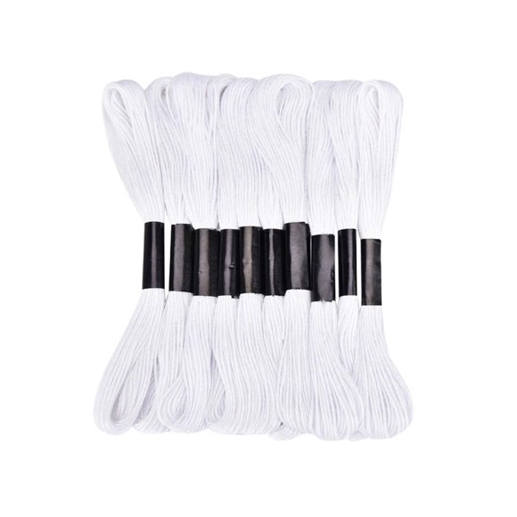 Hilo de bordado XLSFPY 24 madejas blanco de algodón