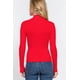 thumbnail image 4 of Saronite Suéter Básico de Punto Acanalado con Cuello Alto, Manga Larga, Rojo (para Mujer), 4 of 4