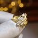 thumbnail image 1 of Creative Geometry Marquise Zircon 18K Gold Plated Ring For Men Women Party Banquet Jewelry Luxury Wide Band Wedding Ring, 1 of 2