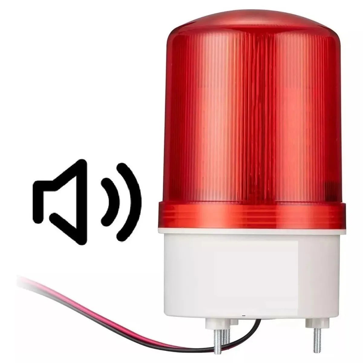 Genérica - Baliza Giratoria Led Con Sirena 12v 24vdc Rojo Porton Alarma