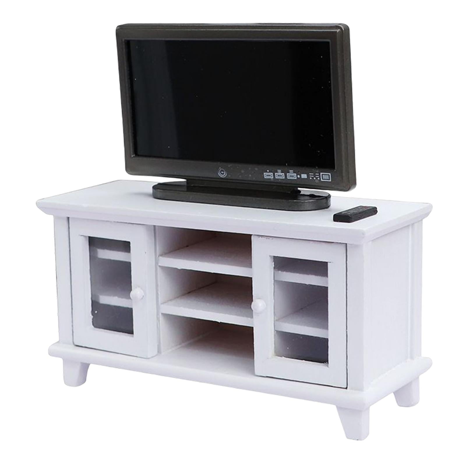 Bothyi - Mueble De Tv En Miniatura Soporte De Tv En Miniatura Juego De Muebles De Casa De Muñecas Blanco