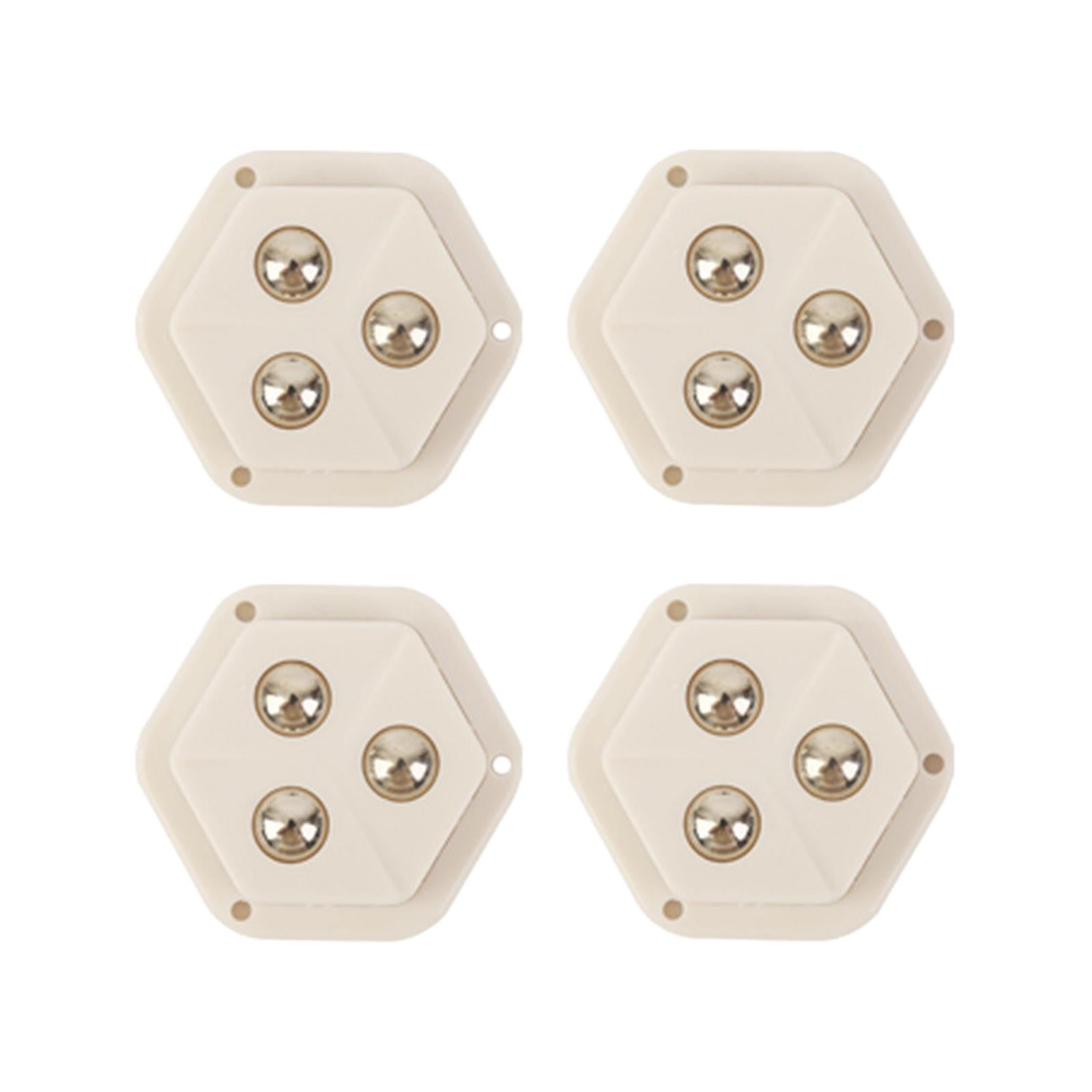 Ioensy - 4 Uds. Contenedores Con Ruedas Giratorias, Polea Inferior, Ruedas Tipo Pasta Con Soporte De Carga Fuerte, Color Blanco