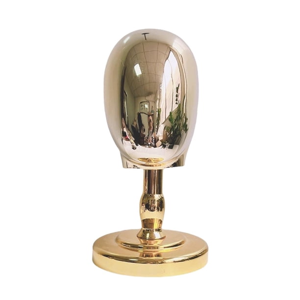 Soporte para pelucas Soporte para sombreros Regalos Soporte para pelucas Cabeza de maniquí para peinar Secado Formación de peluquería Salón de belleza Oro