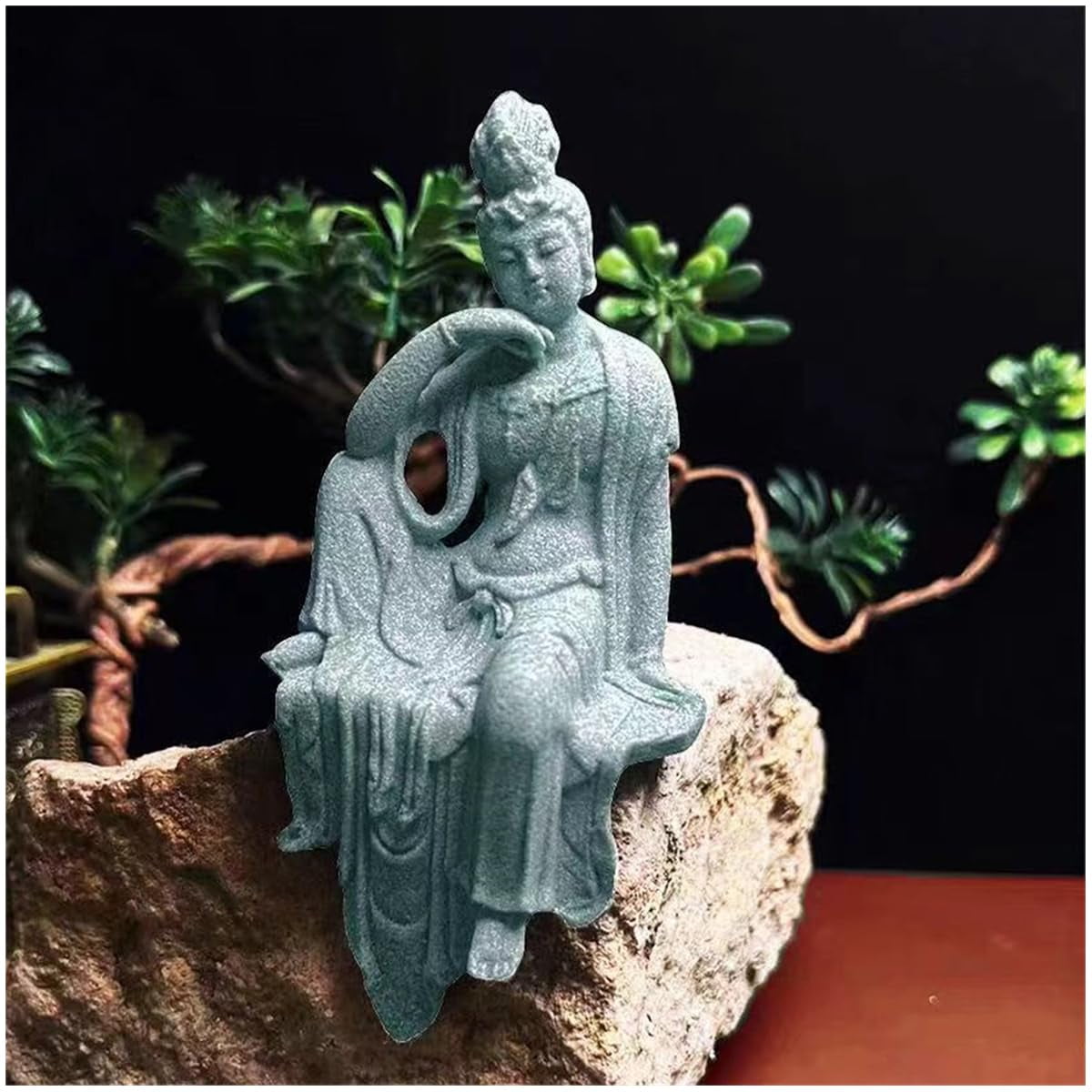 Estatua de Buda de piedra arenisca para acuario – figurín livelyfish