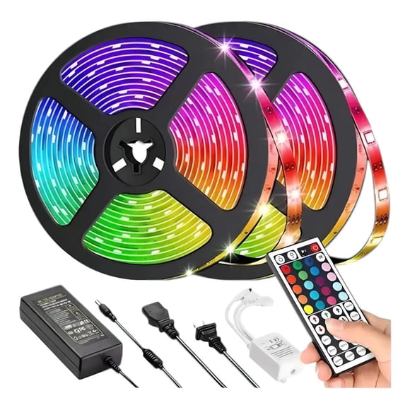 Cinta Led RGB 5m Con Control Remoto Y Transformador Tira De Luces Led Siliconada 16 Colores Decoracion Tik Tok FIGOIMPORT