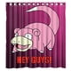 thumbnail image 1 of Cortina de ducha rosa Slowpoke Guys, juego de cortina de baño con ganchos, tamaño 66 x 72 pulgadas, 1 of 3