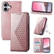 thumbnail image 1 of Funda Flip FOXDOCK para iPhone 16 , Estilo Billetera con Diseño Rombo, Correa de Mano y Soporte, Uso Diario, 1 of 5