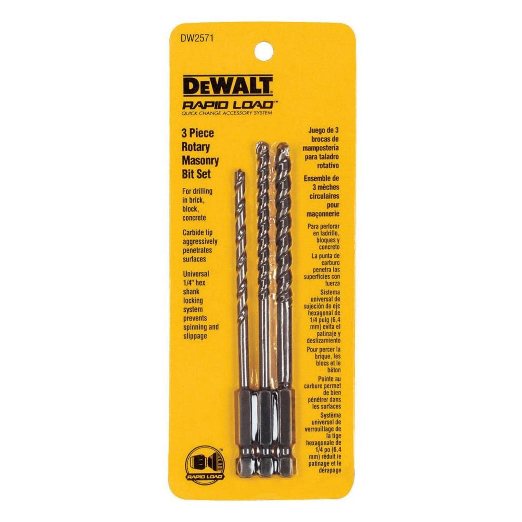 Juego De Brocas Para Albañilería Dewalt Rotary De 3 Piezas (dw2571)