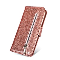 Foxdock - Funda Para Elegante Funda Iphone Se3/Se2 Glitter Con Cremallera-Ideal Para El Uso Diario