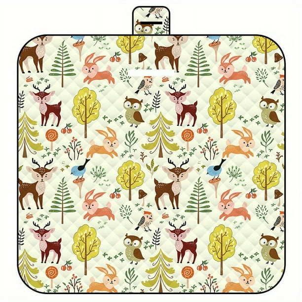 1pc Outdoor Portable Folding Waterproof Picnic Mat, Thickened Washable Oxford Fabric Mat With Cotton Pattern, For Outdoor Camping, Picnic