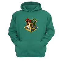 Genérico - Polerón Canguro Howarts Verde Aguamarina Talla Xs Unisex