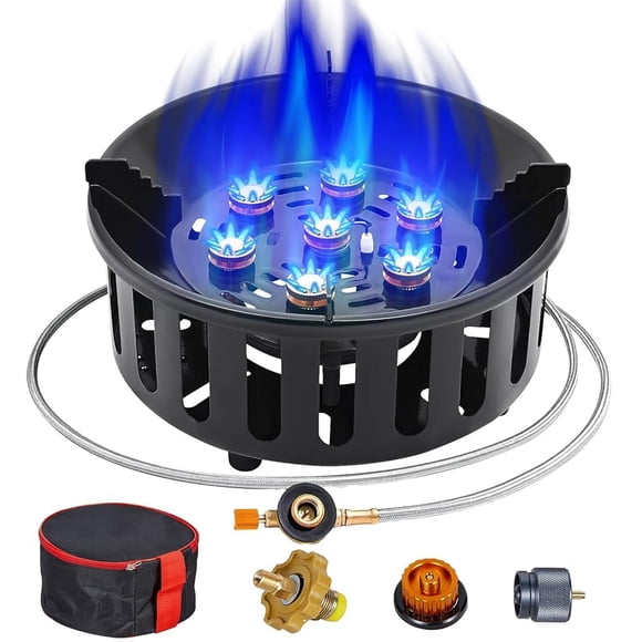 Estufa portátil BESTFIRE 72000 BTU con adaptadores y manguera de 1,2 m