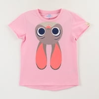 Polera Manga Corta Niña Rosado Hopps Face Zootopia Disney