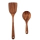 thumbnail image 1 of Utensilios de cocina de madera de teca para cocinar, antiadherentes, naturales y saludables, juego de 2 piezas, 1 of 5