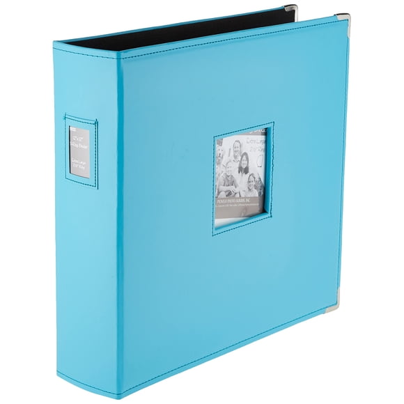 Binder Pioneer T-12JF/CB de piel sintética cosida con 3 anillas, 30 x 30 cm