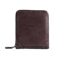 Unbrand - Pu Leather Zipper Wallet For Women Men, Compact Rfid Blocking Card Holder With Id Window, Multiple Card Slots And Bill Compartment
