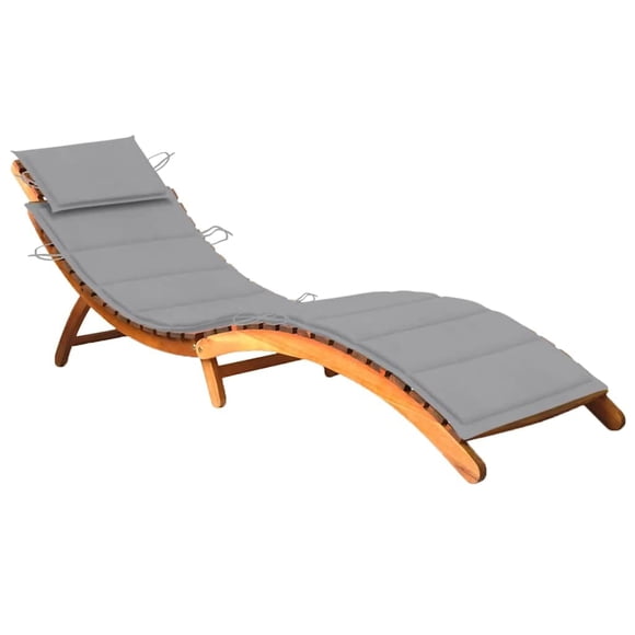 Tumbona VidaXL de madera maciza de acacia con cojín para exteriores