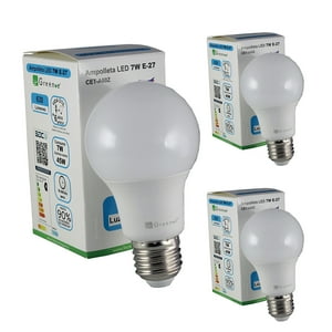 Green E - Ampolleta Led 7W / E27 Luz Fría / X3 Unidades