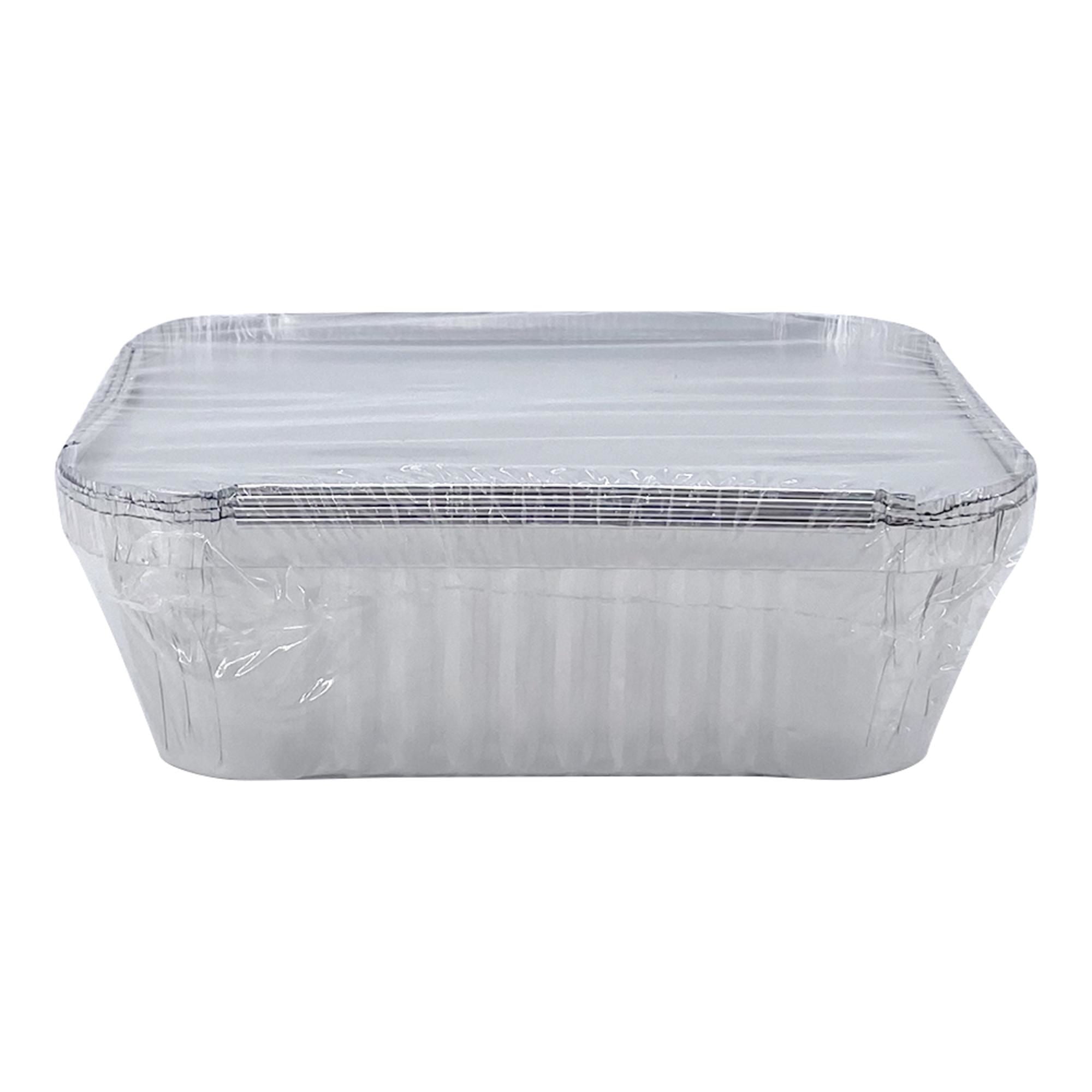 Fuente De Aluminio 4 Piezas Con Tapa 600ml Plateado Haus