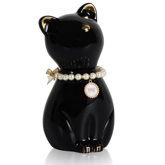 Urna para gatos DidiBirdi, cerámica elegante, para cremación, 7 kg, con collar