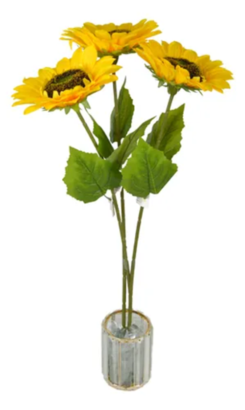 Genérico - Ramos Girasol Artificiales 3 Uds 60 Cm
