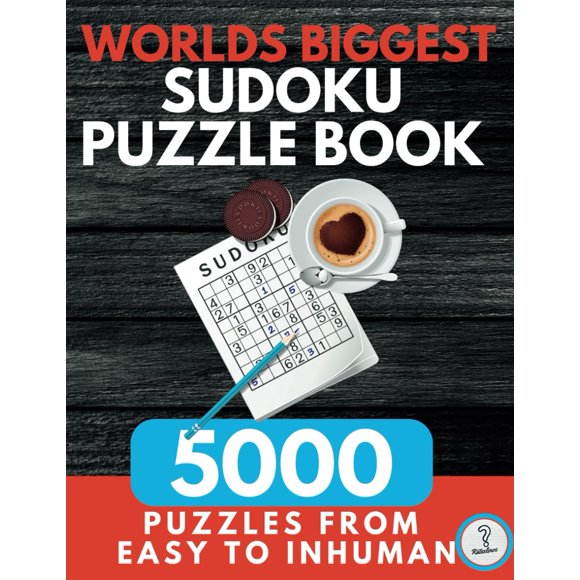 Worlds Biggest Sudoku Puzzle Book - 5000 puzzles from easy to inhuman: Huge XXL collection including solutions - puzzle book as a gift for children, ... seniors. (Rätselbücher von den Rätselinos)