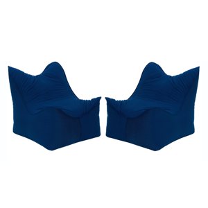 Bodevir - Set Pouf Potter 1C Felpa Azul Marino