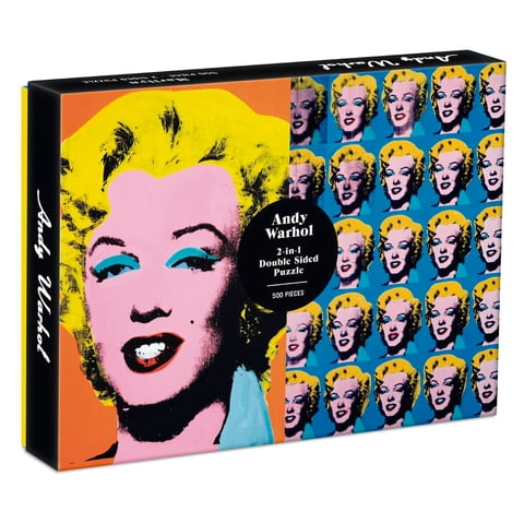 Galison - Rompecabeza Doble, Reversible De Andy Warhol: Marilyn Monroe - 500 Piezas