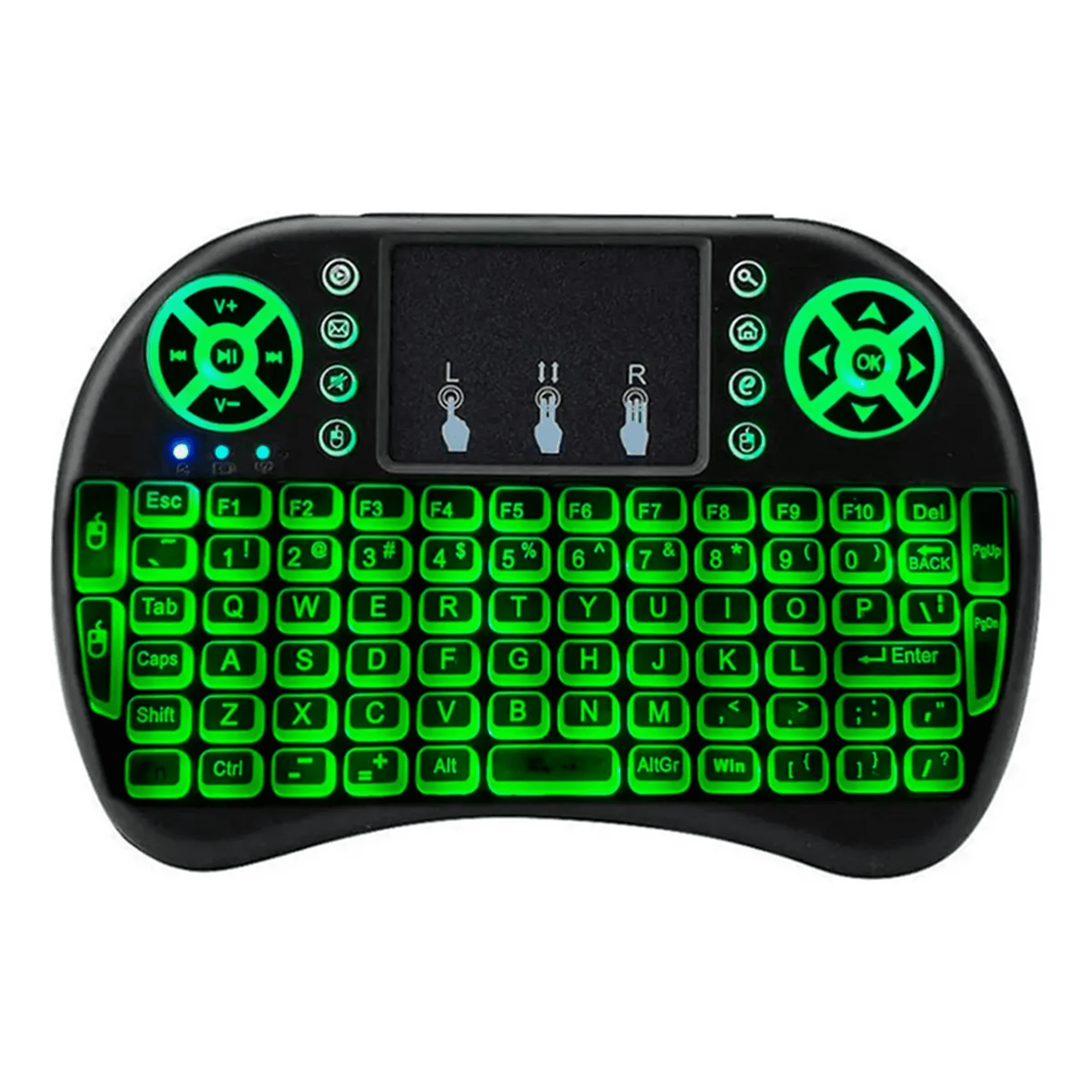 Genérico - Mini Teclado Inalámbrico Touchpad Smart Tv Pc Negro