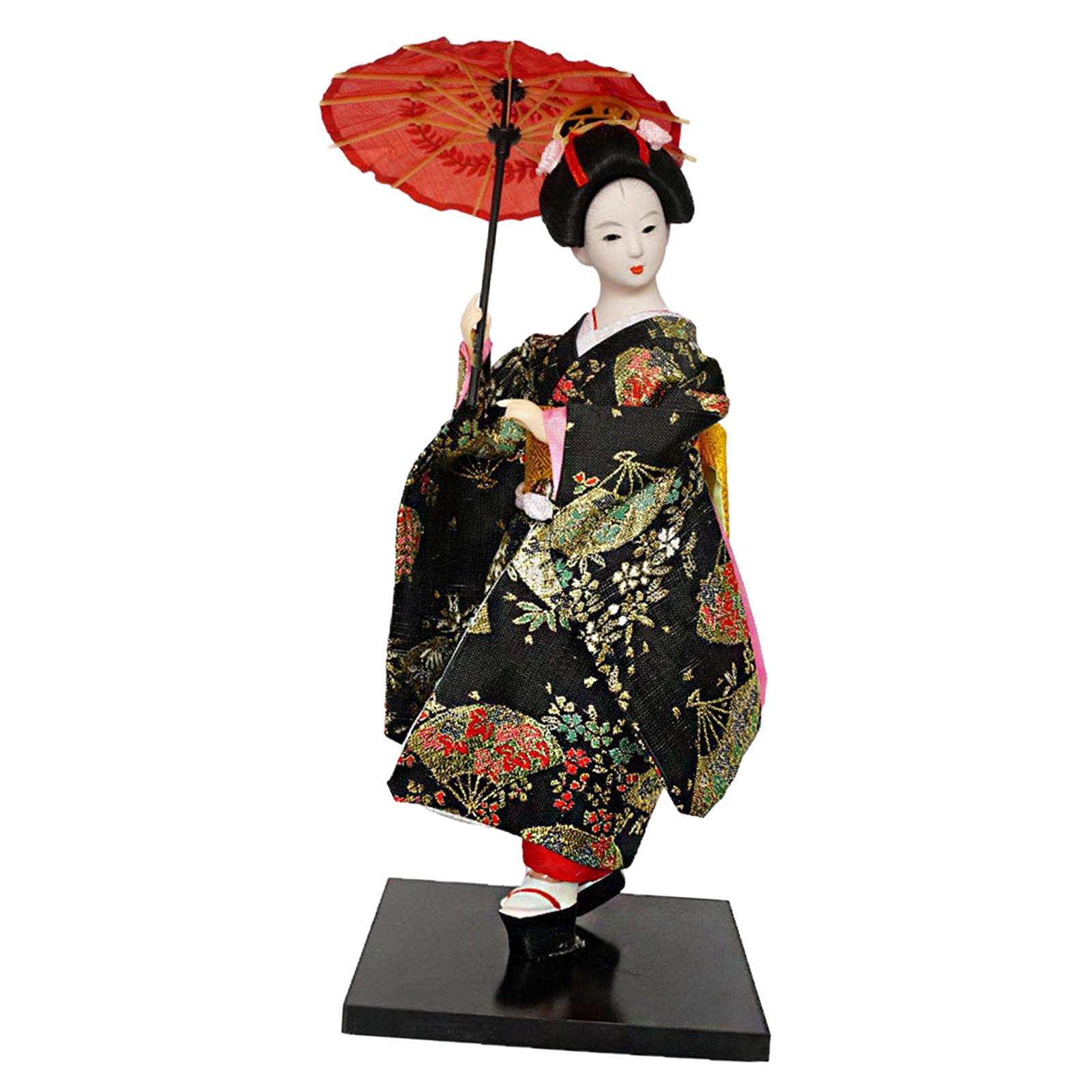 Magideal - Estatua Asiática, Muñeca Geisha Japonesa Con Kimono, Decoración Étnica Popular, Figura Coleccionable Tradicional, Muñeca Kabuki Para Tienda Y Oficina Estilo D